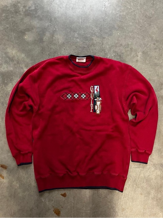 Other - Men's Red and Burgundy Jumper